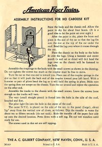 American Flyer Operating Freight Car Instructions