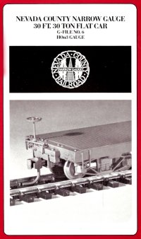 Westside G-File #6 30' Flat Car Neveda County Railroad HOn3